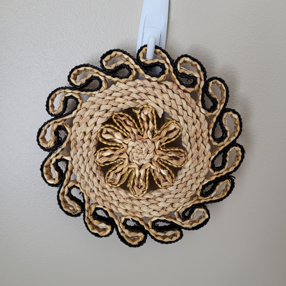 Vintage Rattan Raffia Trivets Lot of Three - Picture 8 of 11